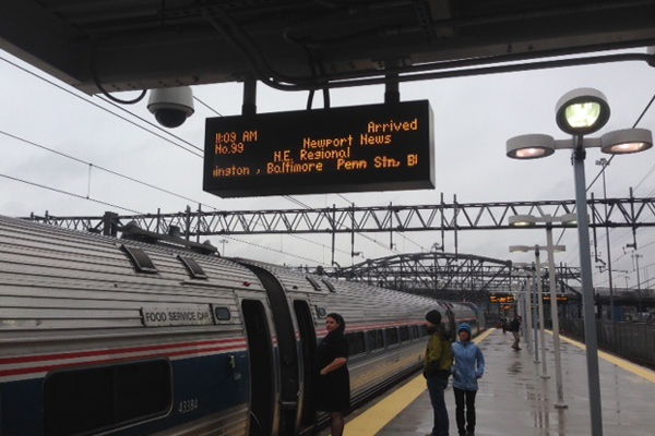 Train pulling into Union Station