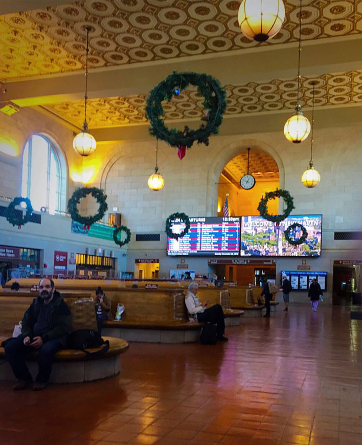 Large board at Union Station